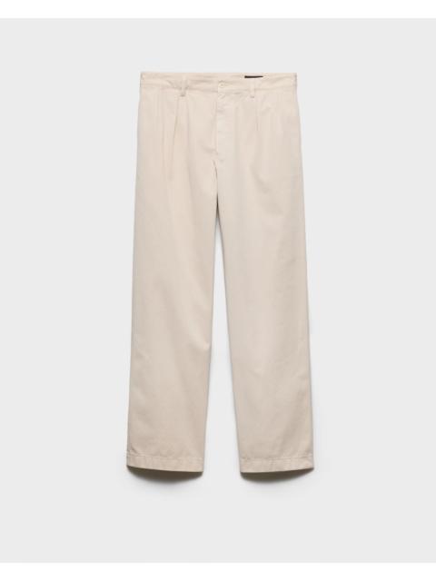 Prada Prada Straight Leg Cotton Pants Beige Men