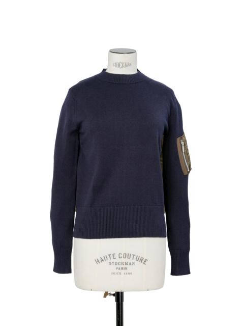 sacai Nylon Twill x Cotton Knit Pullover