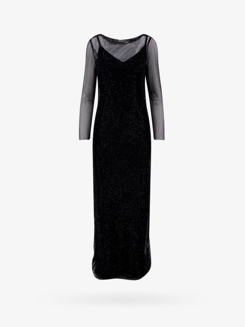 Max Mara Embroidered Mesh Dress With Crystals
