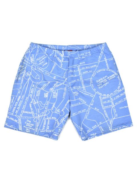 Supreme Supreme Gonz Embroidered Map Sweatshorts Light Blue SS19