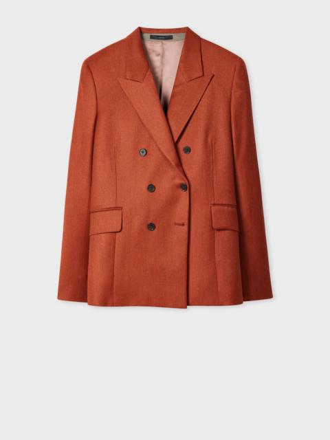 Paul Smith Women's Rust Wool-Cashmere Flannel Blazer