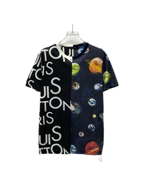 Louis Vuitton Louis Vuitton Color-Blocked Logo Print Cotton Crew Neck Short Sleeve T-Shirt