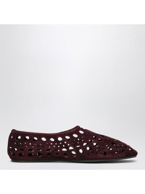 Alaïa ALAÏA Cherry Suede Vienne Perforated Slippers New & Authenti