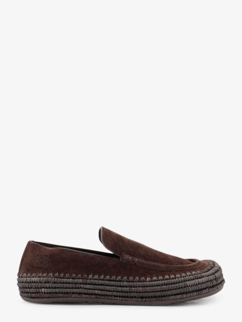 Loewe Loewe Men Rio Suede And Raffia Loafers