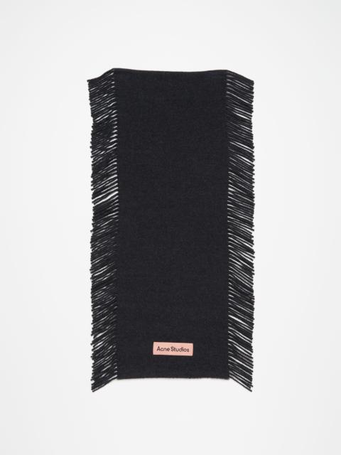 Acne Studios Fringe wool scarf - Black melange