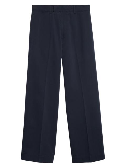TOM FORD TOM FORD Compact Cotton Drill Wide Leg Pants in Navy at Nordstrom