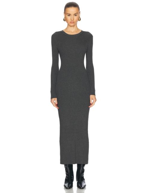 Enza Costa Silk Sweater Rib Crew Dress
