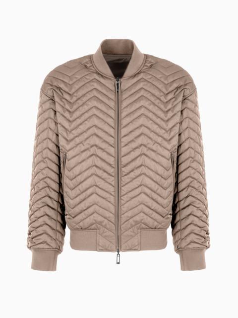 EMPORIO ARMANI Reversible bomber jacket in quilted technical satin