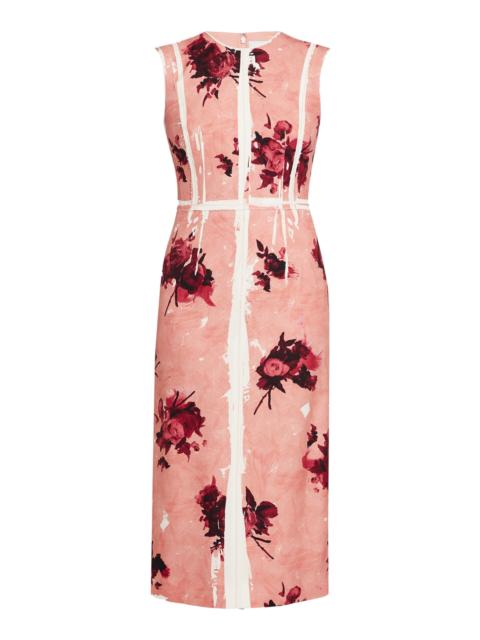 Erdem Floral Sleeveless Cocktail Dress light pink