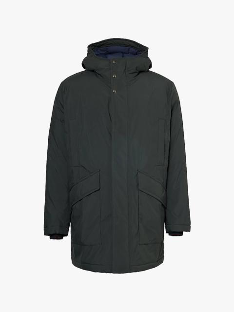 Hooded relaxed fit shell-down jacket