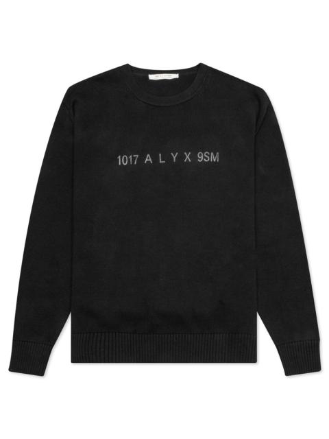 1017 ALYX 9SM 1017 ALYX 9SM TREATED LOGO CREWNECK SWEATER - BLACK