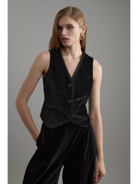 KAREN MILLEN Velvet Grosgrain Tailored Waist Coat