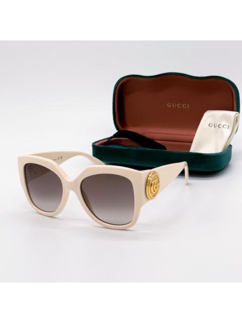 GUCCI NEW GUCCI GG1407S 004 BEIGE BROWN OVERSIZED WOMEN SUNGLASSES