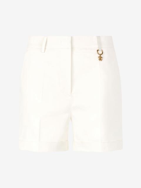 Roberto Cavalli Solid-Color Python-Print Shorts