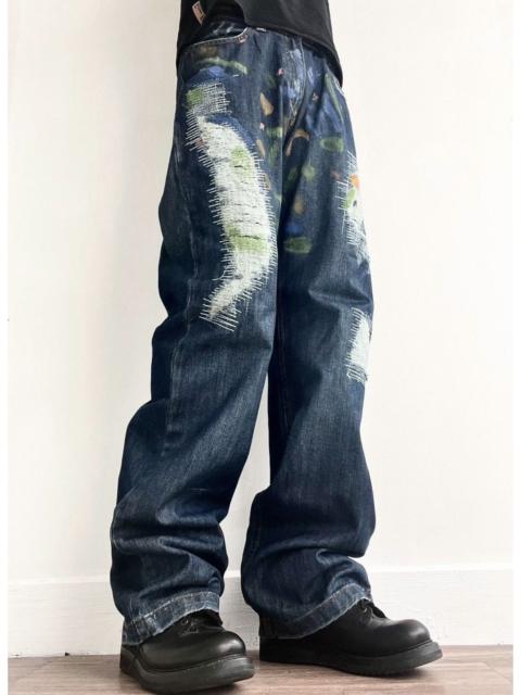 Dolce & Gabbana SS05 Dolce&Gabbana Distressed Paint Baggy Jeans