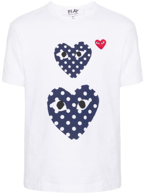 Comme des Garçons Play Two Polka Dot Heart Tee Unisex