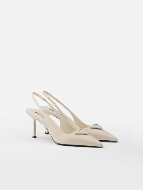 Prada Saffiano patent leather slingback pumps