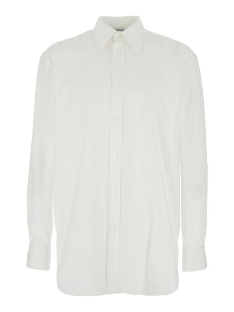 Bottega Veneta Bottega Veneta Men Shirt 'Poleine Bv Embroidered' White With Elegant Embroidery In Cotton For Women