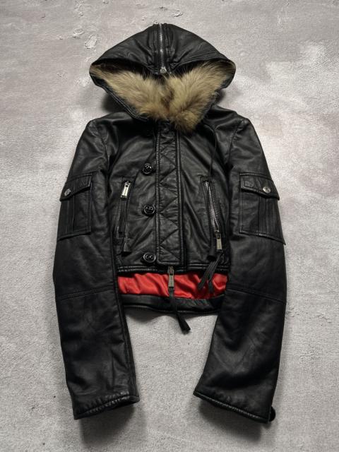 DSQUARED2 Vintage FW 2007 Dsquared2 Leather Fur Biker Jacket LGB Style