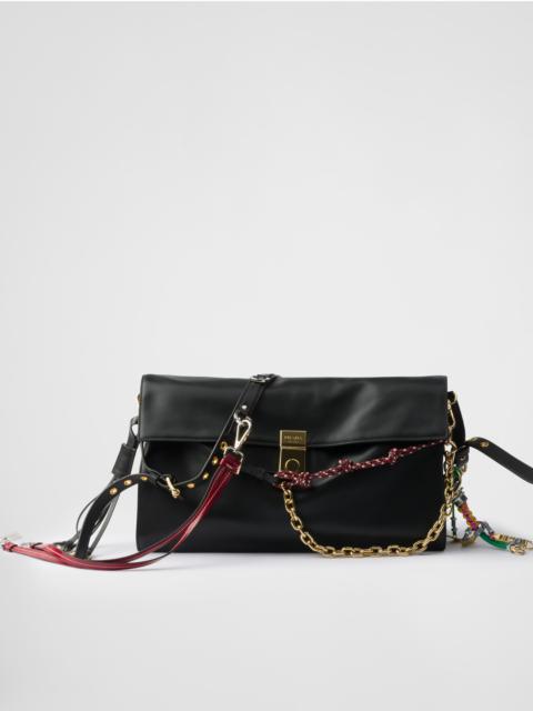 Prada Prada Soft Sound large leather shoulder bag with charms