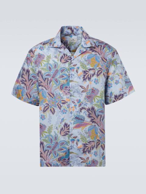 Etro Printed cotton poplin bowling shirt