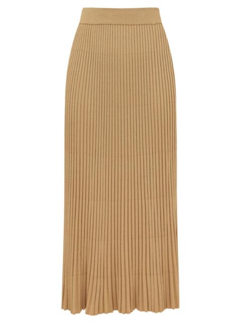 Zimmermann Luna Metallic Midi Skirt in Metallic Gold