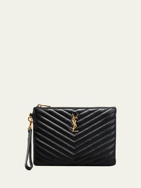 SAINT LAURENT YSL Monogram Small Pouch in Smooth Leather