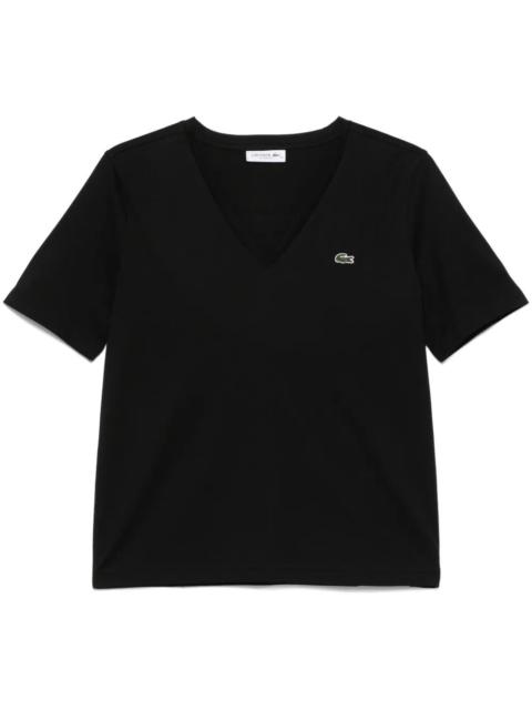 LACOSTE LACOSTE - Women Relaxed Fit Soft Cotton V Neck T-shirt