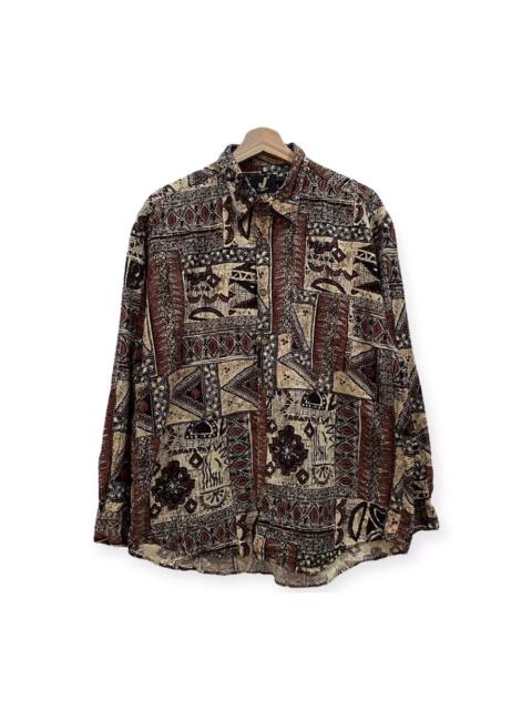 Other Designers Mr.Junko Abstract Design Fullprint Flannel Shirt