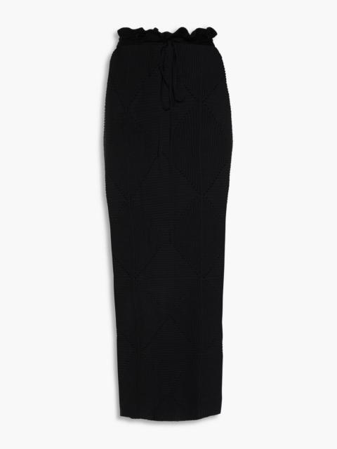 TOTEME Ribbed wool and silk-blend maxi skirt
