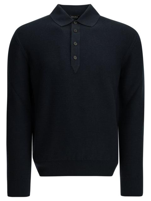 ZEGNA Zegna Cashmere Polo Sweater Blue Men