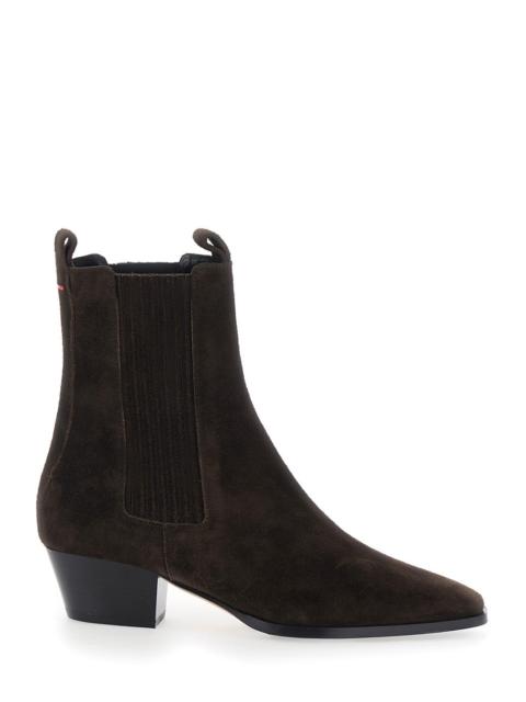 Aeyde Aeyde Women Agata Cow Suede Leather Moka With Suede And Brown Woman
