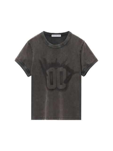 number-print cotton T-shirt