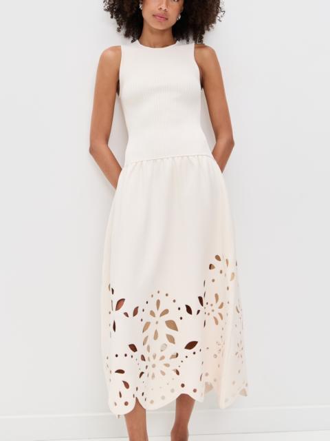 ULLA JOHNSON Rosaline Sleeveless Drop Waist Knit Midi Dress