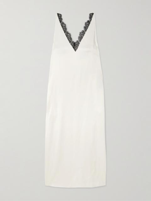 Stella McCartney Lace-trimmed Satin Midi Dress