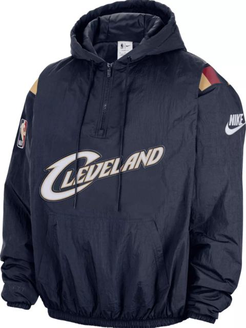 Nike Nike Men's Cleveland Cavaliers Hardwood Classics Navy Wordmark Woven Half-Zip Hoodie
