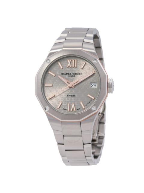 Baume Et Mercier - Baume et Mercier Riviera Quartz Grey Sunray Dial Ladies Watch M0A10730