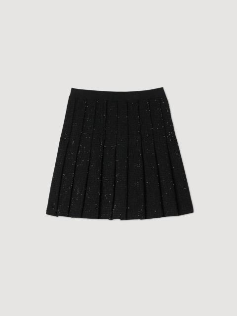 Sandro EMBELLISHED TWEED MINI SKIRT