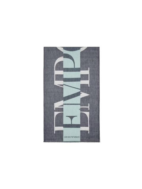 EMPORIO ARMANI Emporio Armani Womens Oversized Jacquard Logo Stole