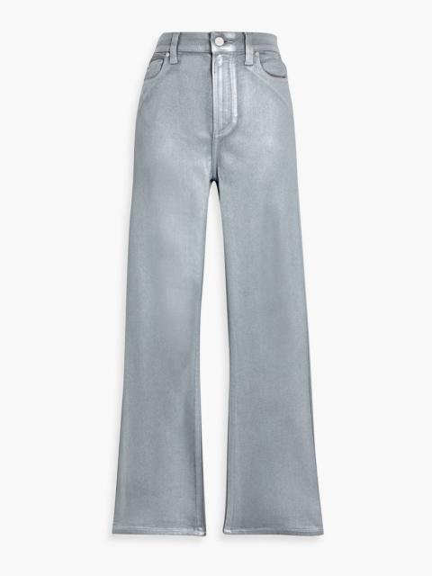 Other Designers Claudine metallic coated high-rise kick-flare jeans