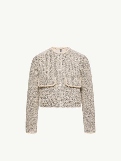 Moncler Dauphine Wool & Silk Blend Bouclé Short Down Jacket