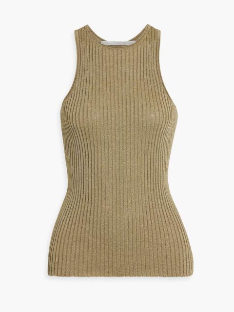 Stella McCartney Metallic ribbed-knit tank