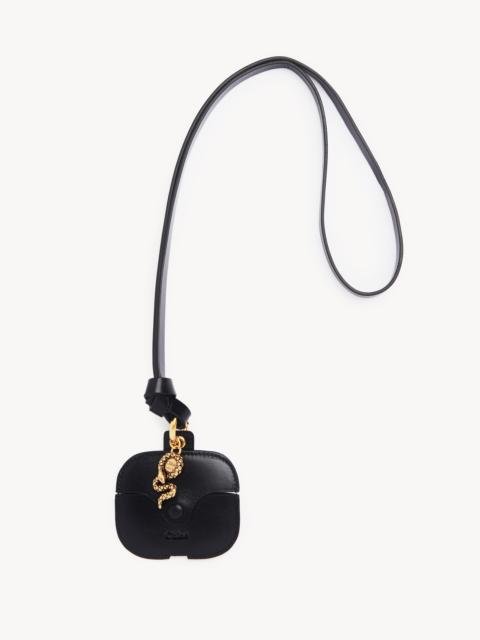 Chloé CHLOÉ SYMBOLS SNAKE EARPODS CASE IN GRAINED LEATHER