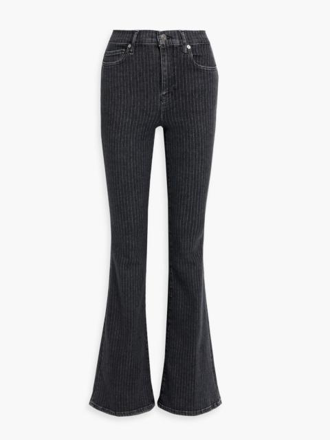 FRAME Le High Flare pinstriped high-rise flared jeans