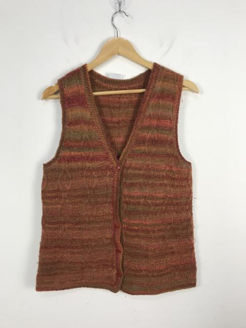 Other Designers Other - Unbrand Blend Striped Cable Knit Vest Cardigan #2940