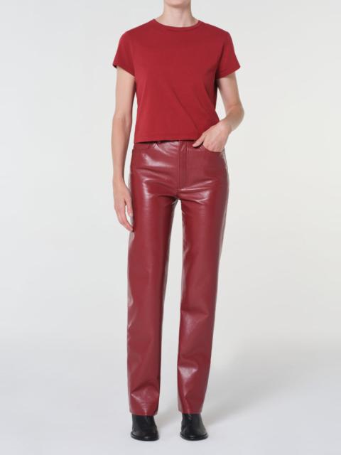 AGOLDE 90'S PINCH WAIST HIGH RISE STRAIGHT LONG (RECYCLED LEATHER) IN BRICK