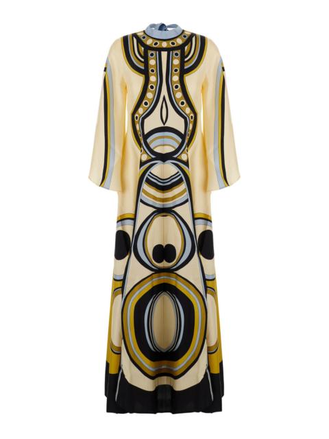 La DoubleJ La Doublej Women Multicolored Long Dress With Bow Closure At The Back And All-Over Geometric Print I