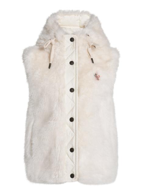 Moncler Grenoble Arve Faux Fur Vest ivory