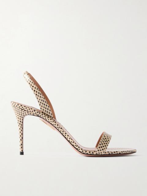AQUAZZURA So Nude 85 Polka-dot Leather Slingback Sandals