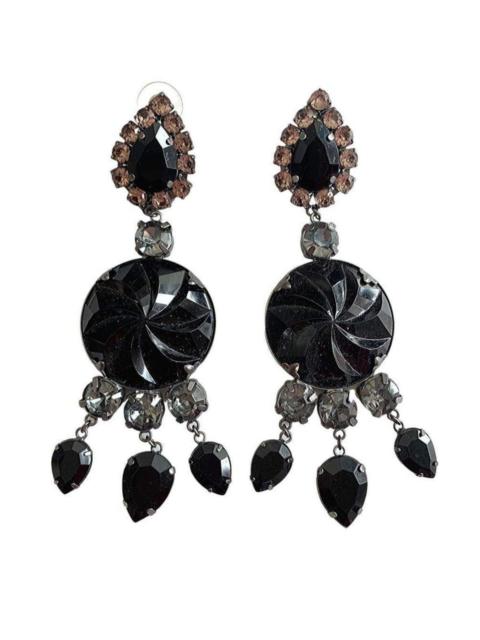 Other Designers Long Glass Stone Earrings